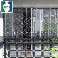 坤寧內(nèi)置活動(dòng)伸縮推拉式錳鋼折疊客廳防盜窗防護(hù)窗防盜網(wǎng)舊城改造