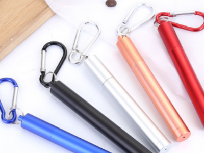 食品級不銹鋼304伸縮吸管 亞馬遜熱銷可伸縮吸管便攜鋁殼套裝廠家