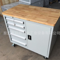 廠家直銷機(jī)械工位鋼制五抽一門工具車 移動(dòng)抽屜式工具車 櫸木臺(tái)車