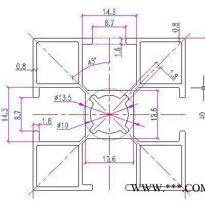 高品質(zhì)鋁型材 直銷40*40 工業(yè)鋁型材 流水線專用 0.8