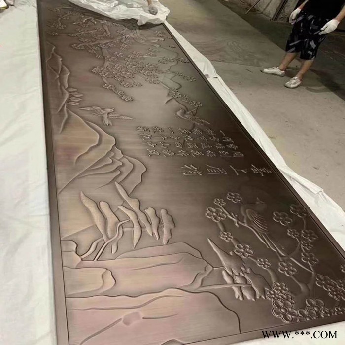 定做 雙面鏡面玫瑰金鏤空鋁板屏風 立體浮雕青古銅鋁屏風 鏡面黃鈦金激光鏤空屏風