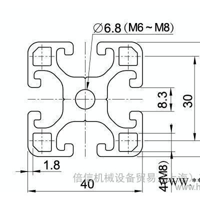 P8 40 x 40S L 流水線鋁型材 工業鋁型材 加工鋁
