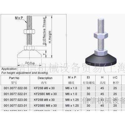 工業鋁型材配件 型材蹄腳 固定腳蹄 KF25B M6 x 3