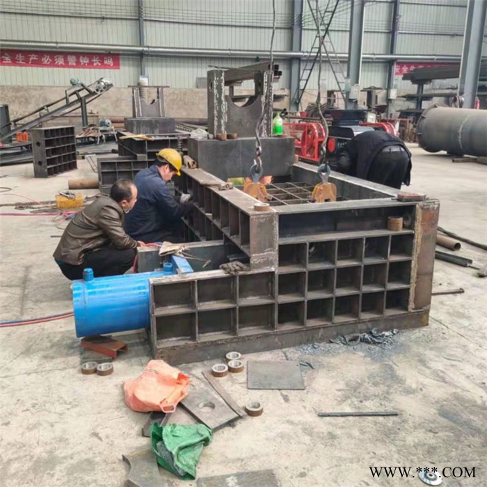 豫曉重工真材實料120型金屬壓塊機廢鋼壓塊機鋁板鐵皮打包機