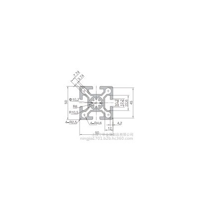 50*50重型鋁型材　5050流水線型材　框架自動化魚缸鋁型材加工 5050工業鋁型材