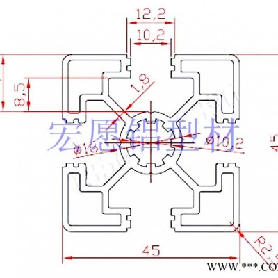 供應天津工業鋁型材4545歐標輕型 框架設備45系列