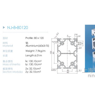 現貨80120歐標工業鋁型材 自動化流水線設備鋁材　重型導軌鋁合金 鋁型材8080歐標