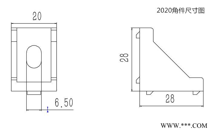 2020角碼 角件 工業鋁型材專用直角連接件 2020角件，角碼100只
