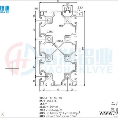 歐標工業鋁型材80160重型工業鋁型材龍門導軌鋁合金型材倉儲支架                此單價為一米的單