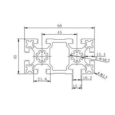 特價加厚4590BW鋁合金型材45型材工業(yè)鋁型材45*90鋁