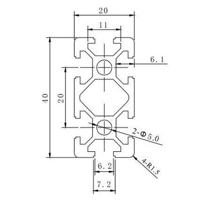 歐標鋁型材2040|工業(yè)鋁合金型材2040|鋁材型材20|免