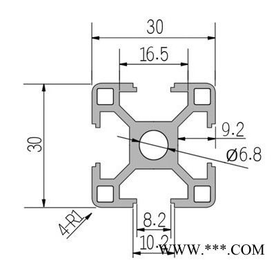 貝派BP-8-3030工業(yè)鋁型材可定做，深加工，歡迎咨詢。