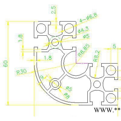 國(guó)標(biāo)6630電泳機(jī)架鋁型材 高品質(zhì)電泳鋁材 606030圓轉(zhuǎn)