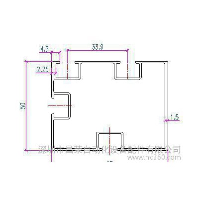 50*65流水線鋁型材 高品質導軌鋁材 5065鋁合金型材
