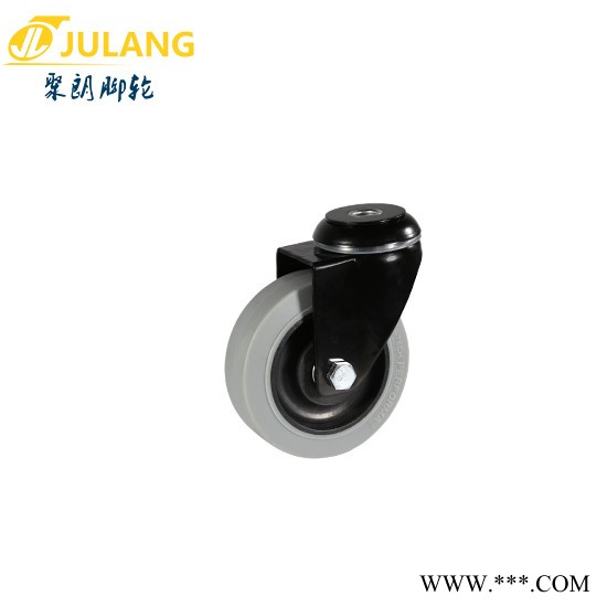 聚朗JL-0304C-02B 中型B款灰色防靜電腳輪 萬向電泳黑色聚氨酯腳輪 TPR環保靜音腳輪