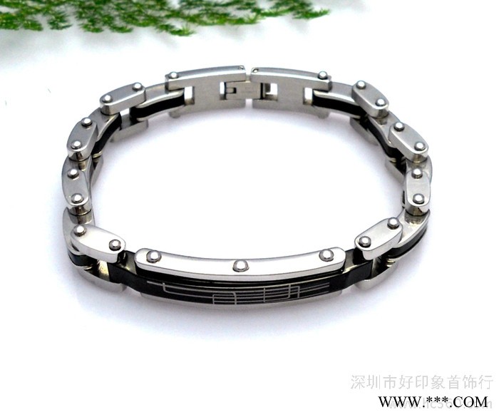 供應電鍍黑色多節手鏈 流行手飾手鏈 男士飾品手鏈
