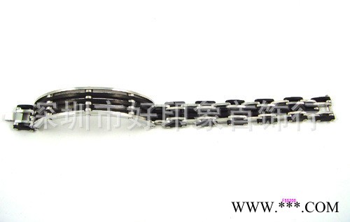 金不二丨加寬加厚真空電鍍黑色男手鏈 男士手鏈 時尚手鏈