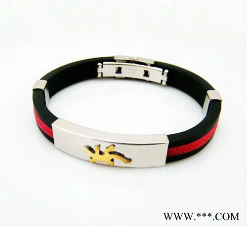 長城紋不銹鋼硅膠手飾 電鍍加工 負離子產品加工 直銷