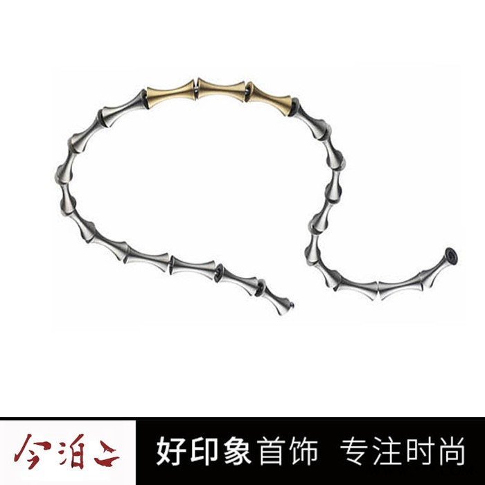 今泊二丨電鍍18K玫瑰可獨立插入錐形**項鏈  歐美大氣鈦鋼項鏈女不掉色