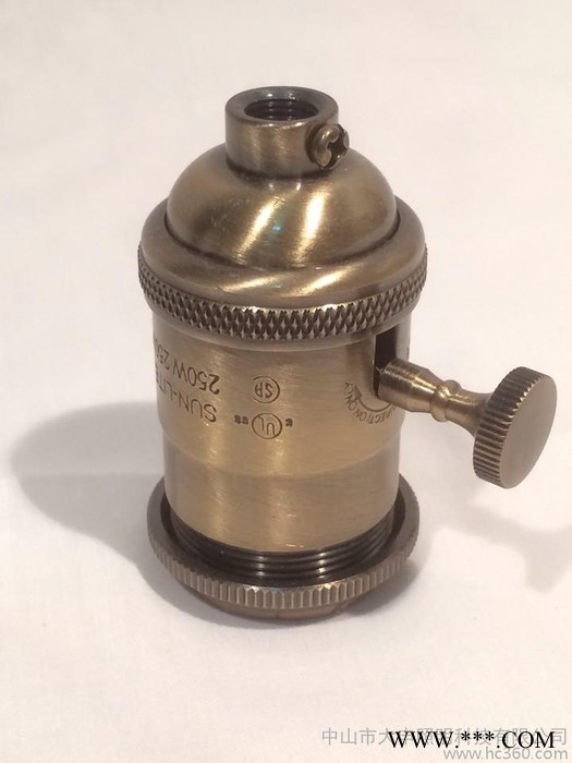 E26金屬燈頭 E26鋁鍍銅燈座 分段旋鈕開關(guān)燈座 原廠直銷